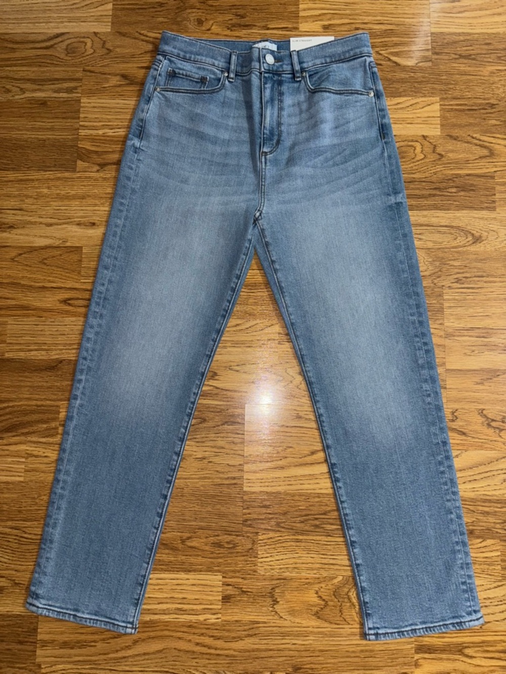 Loft Outlet Ann Taylor Slim Straight Mid Rise Jeans Light Wash Women's Size 4